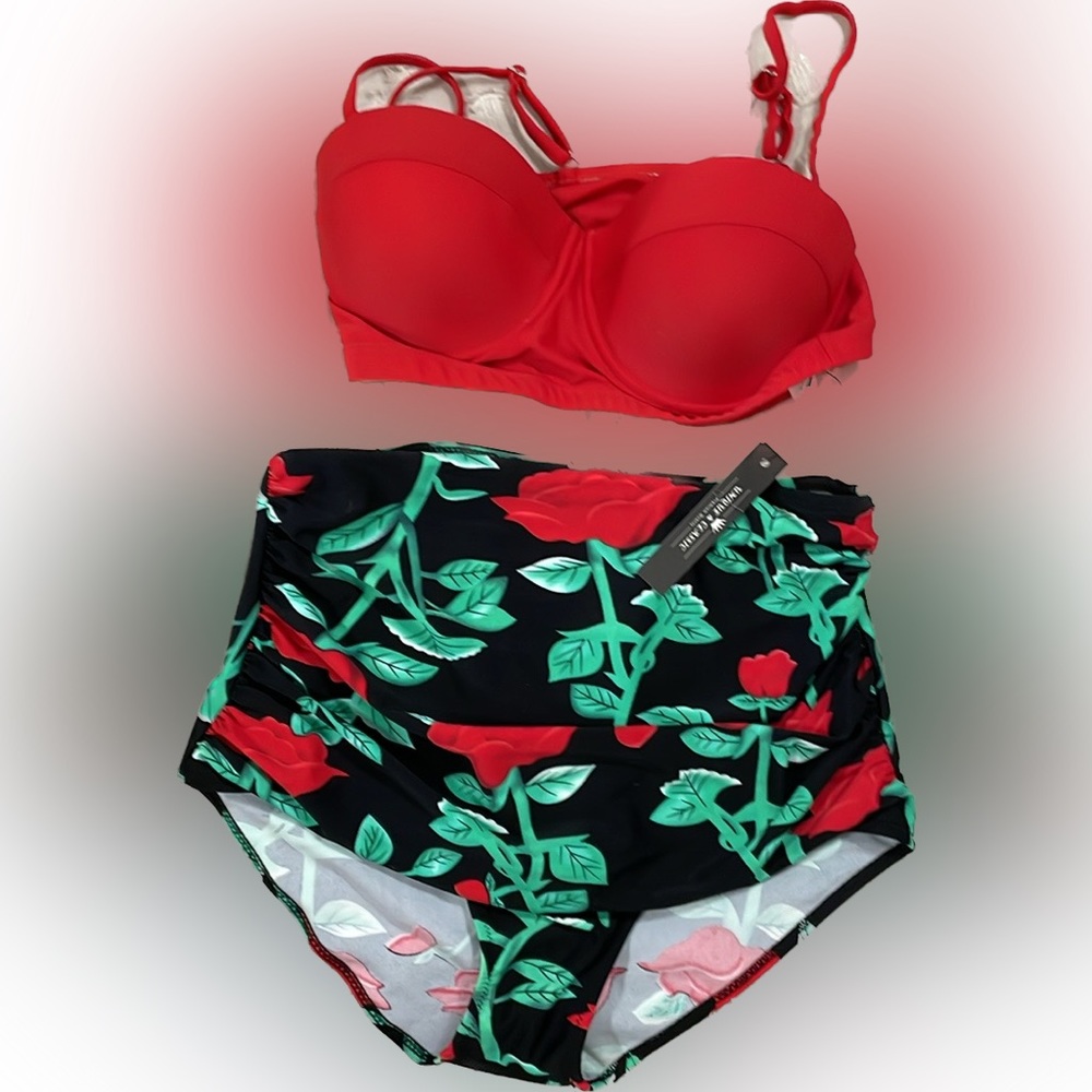 NWT Cherry Cat underwire bikini XL